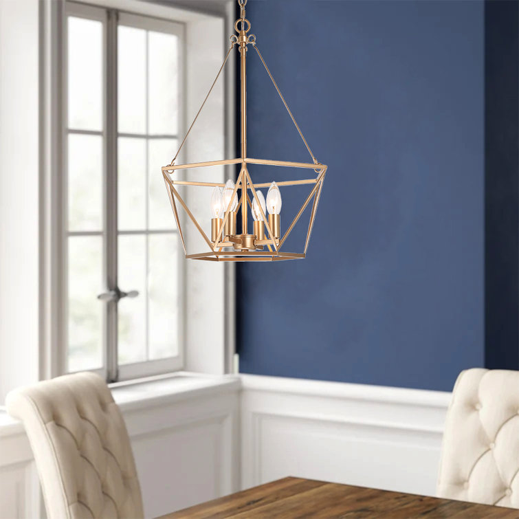 Everly Quinn 4 - Light Lantern Geometric Chandelier | Wayfair